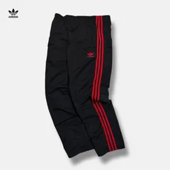 90s old adidas アディダス トラックパンツ ブラック×レッド L Adidas originals トラックパンツ ジャージ ビンテージ 90s - メルカリ