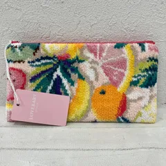 7764　良品　FEILER フェイラー　LOVERARY BY FEILER　ラブラリーバイフェイラー　ジューシーマーケット　ペンケース　ペンポーチ　ポーチ　シュニール織り　タオル地　フルーツ　マルチケース　バニティ　スイカ　キウイ　オレンジ　バナナ　タグ付