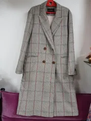 新品 チェック柄 ダブルコート