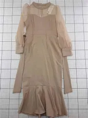 ◇ ⊂ ディーホリック DHOLIC シアーオルガロングドレス Lb-t01684 ベージュ系 M レディース E  【1512220072464】