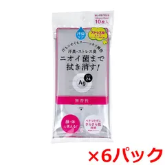 フェイス＆ボディ用デオドラントシート ファイントゥデイ エージー24 クリアシャワーシート n 無香性 10枚入り X6パック