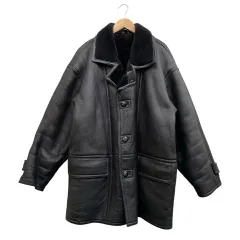 コムサデモード COMME CA DU MODE  ムートンジャケット ハーフコート 3ボタン ブラック   