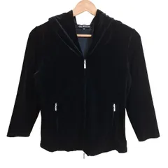 FOXEY NEW YORK(フォクシーニューヨーク) パーカー サイズ40 M レディース - 18992 黒 七分袖/ベロア