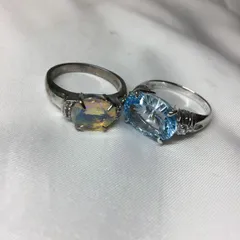 S【ジュエリー】SV925 silver ストーンリング 2点セット カラーストーン 指輪 シルバーアクセサリー レディース プレゼント