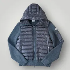 Lサイズ・極美品　MONCLER ハイブリッド　ニットダウンジャケット　グレー