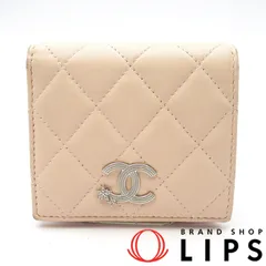 シャネル マトラッセ コンパクトウォレット AP3726 ラムスキン レディース ピンク 【中古】