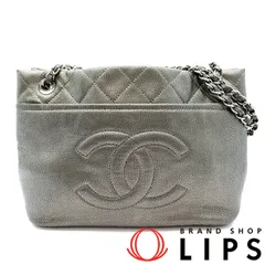 シャネル マトラッセ ココマーク チェーントートバッグ A67294 キャビアスキン レディース ハンドバッグ シルバー  美品