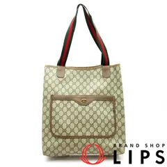 グッチ オールドグッチ シェリーライントートバッグ 39.02.041 PVC レディース トートバッグ ベージュ/エボニー  美