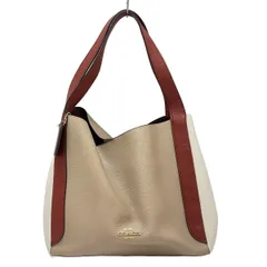 COACH(コーチ) ショルダーバッグ美品  ハドリー ホーボー カラーブロック 76088 ベージュ×ブラウン×白 レザー