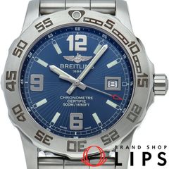 ブライトリング コルト 44 ウォッチ A74387/A7438710/C849 箱 保証書 SS メンズ時計 ブルー 仕上げ済