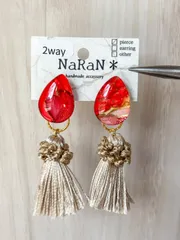 269≫アルコールインクアート【nara】2wayタッセルピアス