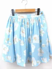 トランテアン ソン ドゥ モード 31 Sons de mode スカート 花柄 ギャザー ひざ丈 ジップ 36 ライトブルー /FT21