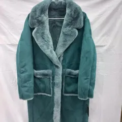 (新品)BREAL リバーシブル ファー ムートン ロング コート カーキブルー 95