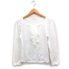 ナチュラルビューティー NATURAL BEAUTY モチーフ カットソー Tシャツ 長袖 ボートネック 無地 綿混 38 ホワイト 白 /FT25のサムネイル