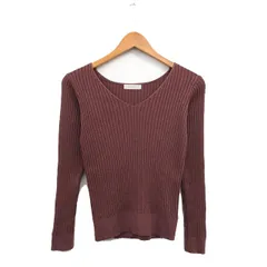 フリーズマート Free's Mart リブ ニット セーター 長袖 Vネック シンプル F ブラウン 茶 /KT27