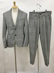 ザラ マン ZARA MAN カジュアルスーツ ジャケットEUR 46 パンツ EUR 36 チェック柄 グレー系 2601WS059