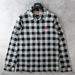 日本製 BEAMS GOLF ビームス ゴルフ 長袖 ポロシャツ トップス メンズ XL グレー系 モノトーン チェック柄 上質 人気 ゴルフウェア