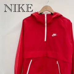 NIKE ナイロンジャケット ハーフジップ　ブルゾン M レッド  メンズ ファッション