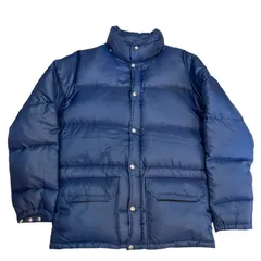 80s USA製 THE NORTH FACE SIERRA DOWN JKT S Blue ノースフェイス シエラ ダウンジャケット 茶タグ 青 スナップボタン 古着