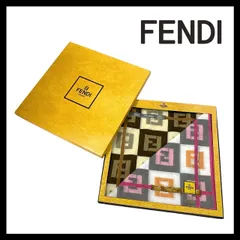 Y【FENDI】大判 ハンカチーフ 2枚セット 綿 100% ズッカ柄 ブラウン/茶 ピンク フェンディ (61556NY-2)