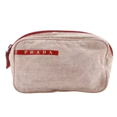 【PRADA SPORTS】プラダスポーツ キャンバス 赤 レディース ポーチ