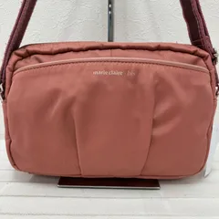 8324　marie claire　マリクレール　ショルダーバッグ　斜めがけバッグ　ピンク系　ポケット多数　ナイロン　軽量　カジュアル