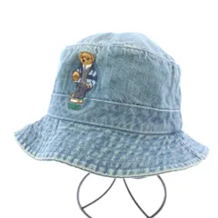ポロ ラルフローレン POLO RALPH LAUREN ポロベア デニム バケットハット バケハ 帽子 刺繍 61cm 青 ブルー /BB