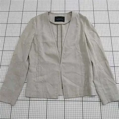 ◇ ⊇ ユナイテッドアローズ グリーンレーベルリラクシング ノーカラージャケット 3522-144-1099 ベージュ系 レディース E  【1512220067453】