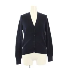 デミリー DEMYLEE ニットカーディガン 長袖 Vネック ワンカラー 無地 S 紺 ネイビー /BB