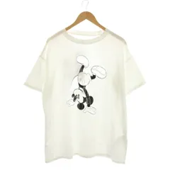 アメリヴィンテージ Ameri VINTAGE 25SS MICKEY AND MINNIE DESIGN BIG TEE Tシャツ カットソー ダメージ加工 半袖 F 白 ホワイト ミッキーマウスプリント 0225203910070 /YM