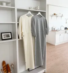 レディース バルーン ロング ONE PIECE 新品 出品(グレー/クリーム)