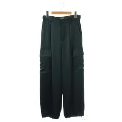 グリーンレーベルリラクシング ユナイテッドアローズ green label relaxing サテン カーゴ パンツ ジッパーフライ 38 紺 /NR ■OS