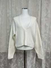 M) UNIQLO U ルメール Vネック コットン ニット アイボリー