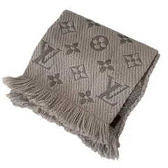 LOUIS VUITTON ルイヴィトン M74742 エシャルプロゴマニア マフラー ストール アクセサリー ウール シルク グレー