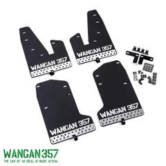 WANGAN357 マッドガード マッドフラップ 黒 ブラック CV1W 三菱 デリカD5 デリカD:5 アルミプレート付 泥除け 外装のサムネイル