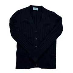 PRADA プラダ カーディガン 長袖 Vネック ボレロ カシミヤ ウール ネイビー 【サイズ 42】