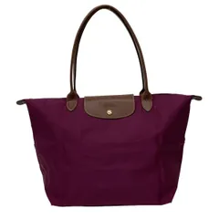 LONGCHAMP(ロンシャン) ショルダーバッグ ル・プリアージュオリジナル ピンクパープル×ダークブラウン レザー