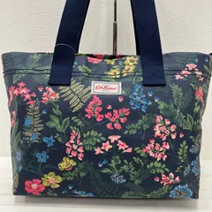 8093　Cath Kidston　キャスキッドソン　 トートバッグ　花柄　ネイビー系　 紺　A4対応　レディース