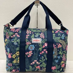 8094　Cath Kidston　キャスキッドソン　 ボストンバッグ　2way　大容量　 花柄　総柄　ネイビー系　紺　 レディース