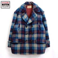 50s USA製 vintage HERCULES チェック柄 ダブルブレスト マッキーノ ウール コート メンズ XLサイズ相当 ビッグサイズ オーバーサイズ