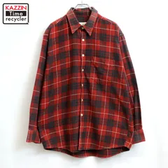 90s vintage J.CREW チェック柄 ネル 長袖シャツ メンズ 表記Lサイズ