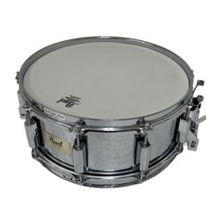 Used Pearl Steel Shell Super Hoop Snare Drum, 14-inch, Deep Body, Steel Shell, Percussion Instrument, O10815731