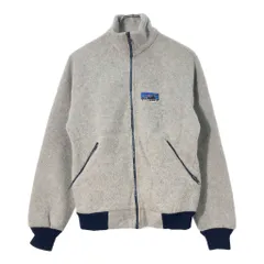 80年代 USA製 patagonia パタゴニア フリースジャケット アウトドア デカタグ グレー(メンズ S相当)中古 古着 X1788