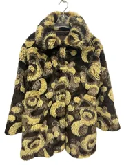 Hysteric Mini (ヒステリックミニ) 総柄 ファーコート ジャケット 140 ブラウン×ゴールド キッズ/028