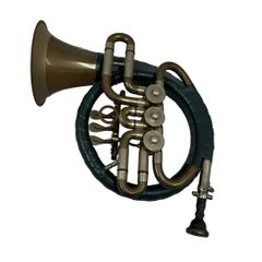 Furst-Pless Hunting Horn, Post Horn, Brass, Antique Wind Instrument, Junk, O10813388