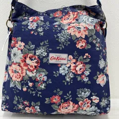 7994　Cath Kidston　キャスキッドソン　ショルダーバッグ　リバーシブル　キャンバス　花柄　フラワー　ドット　水玉　大きめ　大容量　レディース　シンプル　カジュアル　青　ブルー
