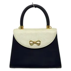 HANAE MORI(ハナエモリ) ハンドバッグ - ダークネイビー×白 レザー