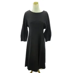 アナトリエ ANATELIER ワンピース チェック柄 長袖 ロング丈 40 紺 ネイビー 0928 ■YHS5