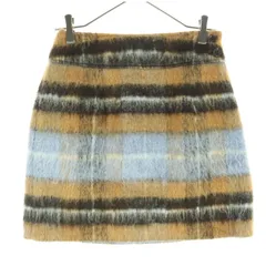 美品 Lily Brown リリーブラウン ミニ丈 ウール混 シャギー タイトスカート 0 ブラウン系 LWFS225119 レディース 古着