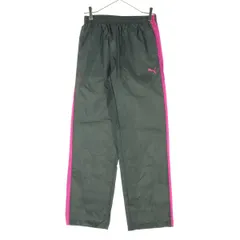 美品 PUMA プーマ ワンポイントロゴ ツートンカラー ナイロンパンツ M グレー レディース 古着